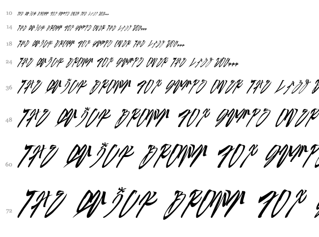 Sexy Slant font waterfall